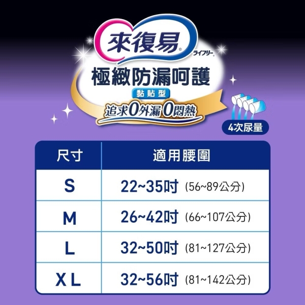 來復易極緻防漏呵護透氣紙尿褲